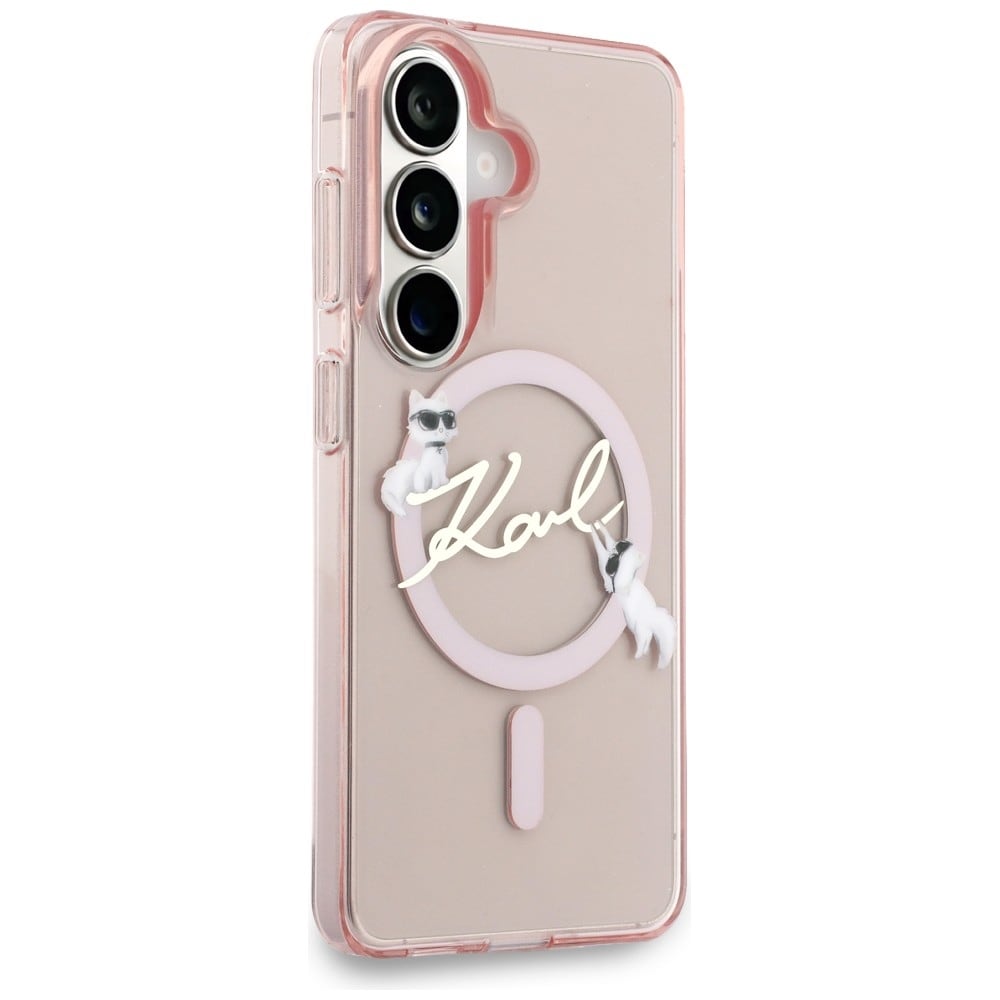 Karl Lagerfeld IML KC Script MagSafe-etui for Samsung Galaxy S26 - Rosa