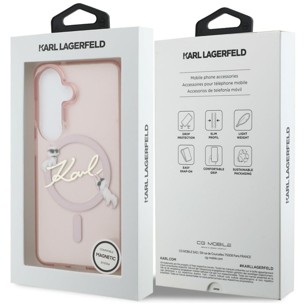 Karl Lagerfeld IML KC Script MagSafe-etui for Samsung Galaxy S26 - Rosa