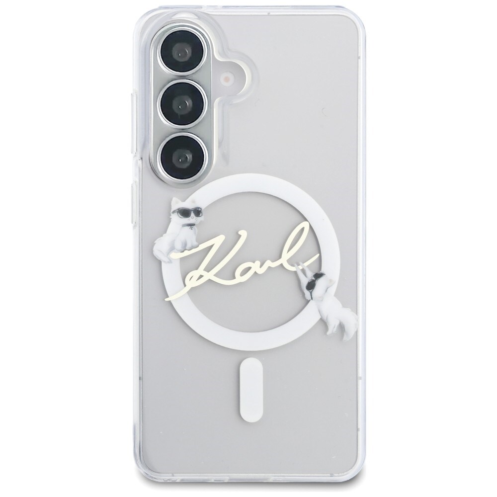 Karl Lagerfeld IML KC Script MagSafe-etui for Samsung Galaxy S26 Plus - gjennomsiktig
