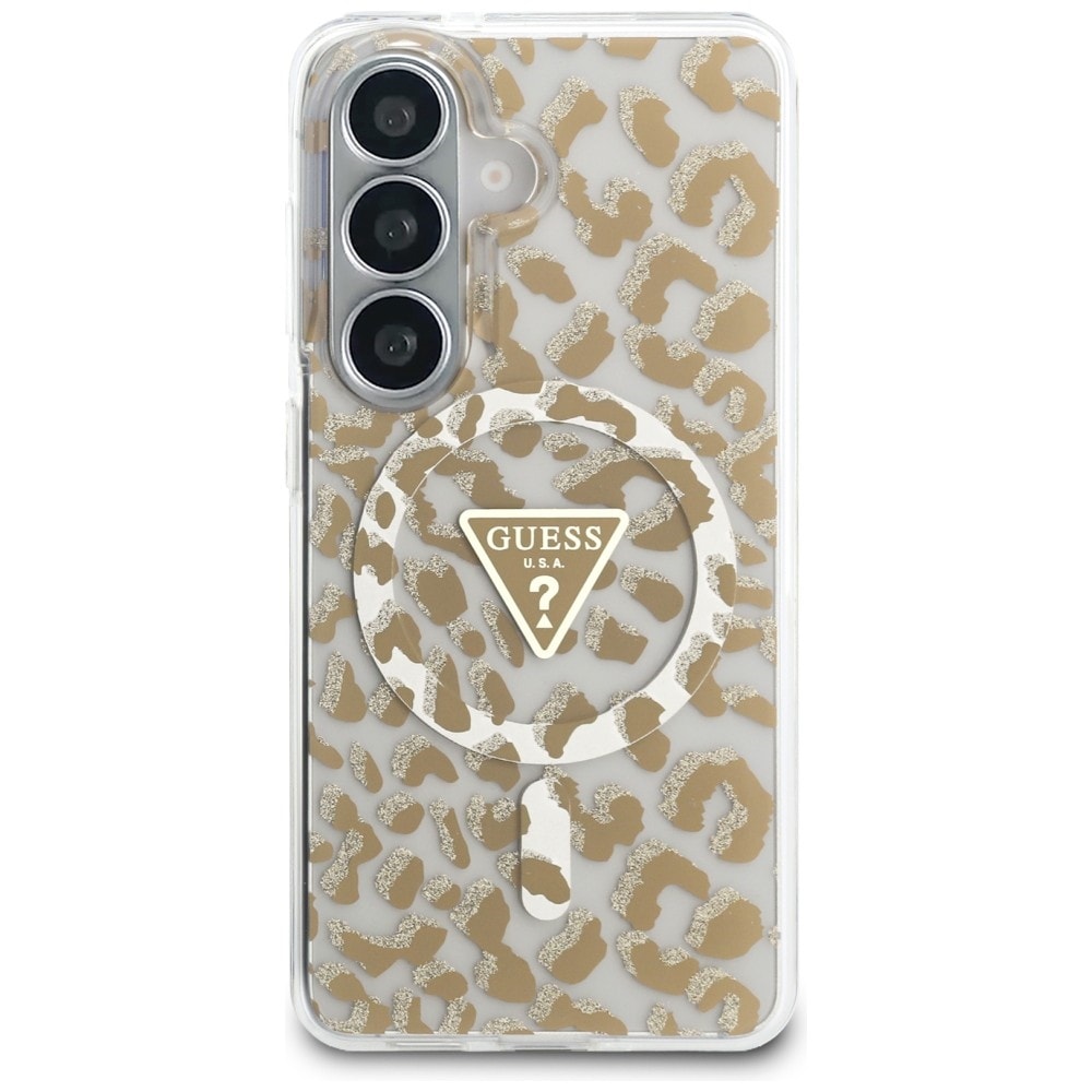 Guess IML MagSafe-etui med leopardtrykk i trekant for Samsung Galaxy S26 - Brun
