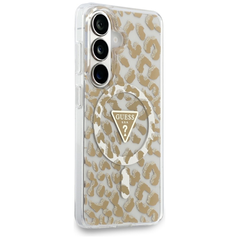 Guess IML MagSafe-etui med leopardtrykk i trekant for Samsung Galaxy S26 - Brun