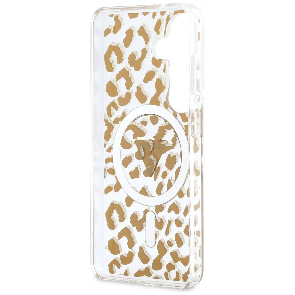 Guess IML MagSafe-etui med leopardtrykk i trekant for Samsung Galaxy S26 - Brun