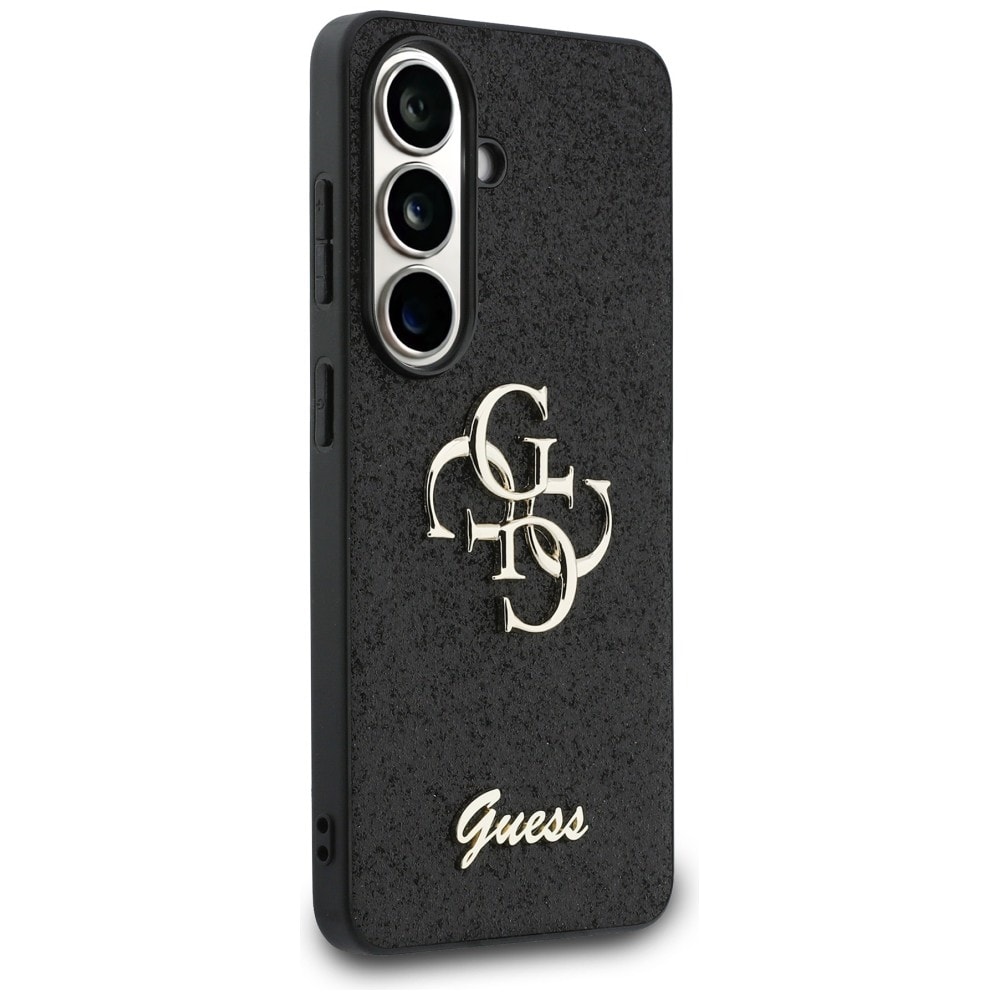 Guess Fast Glitter Big 4G metallogo deksel for Samsung Galaxy S26 - svart