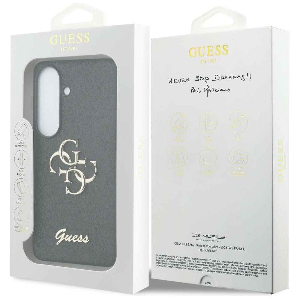 Guess Fast Glitter Big 4G metallogo deksel for Samsung Galaxy S26 - svart