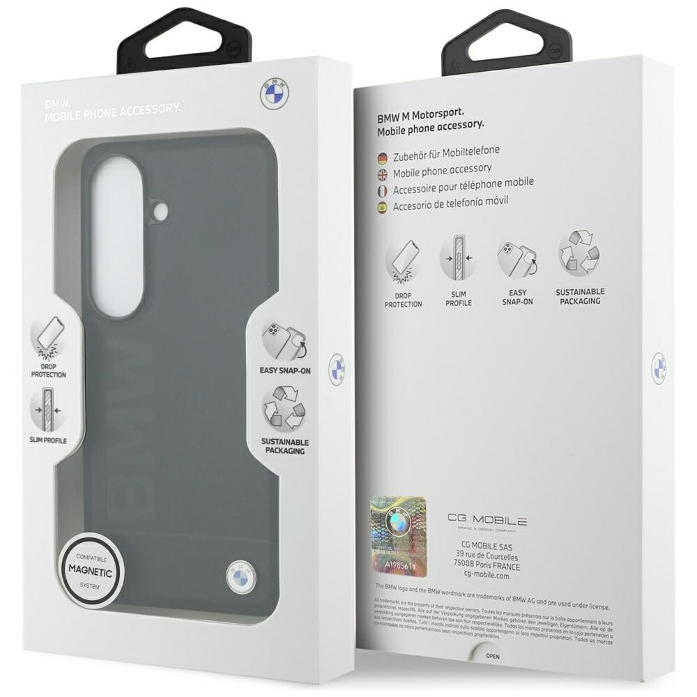 BMW MagSafe-etui i lær med varmt stempel for Samsung Galaxy S26 Plus - svart