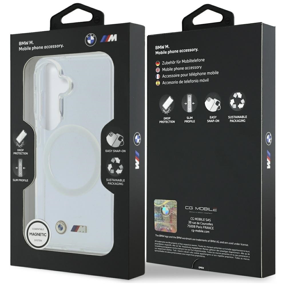 BMW IML støtsikkert MagSafe-etui med metallogo for Samsung Galaxy S26 - gjennomsiktig