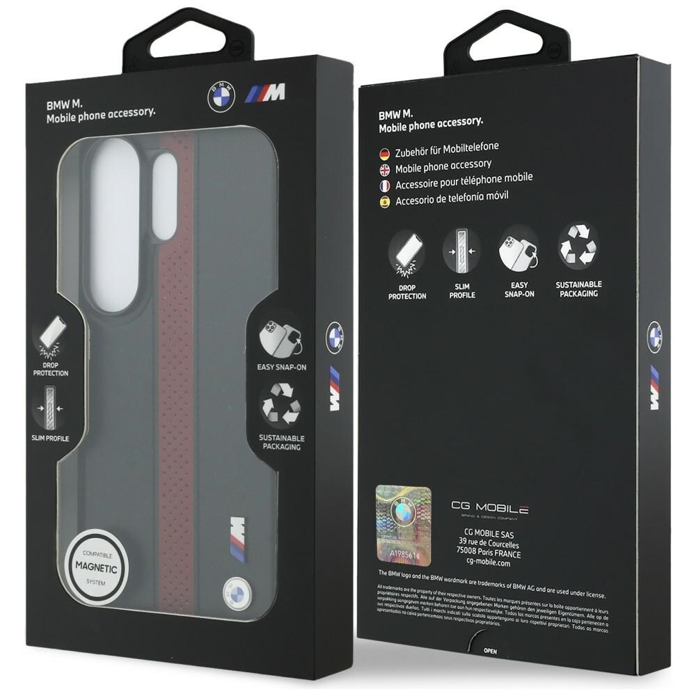 BMW Perforert MagSafe-etui med stripe og logo for Samsung Galaxy S26 Ultra - rød
