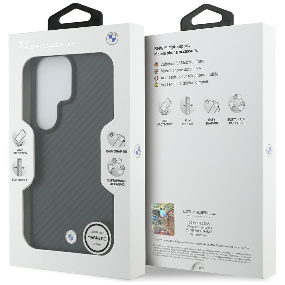 BMW Sign Magnetisk MagSafe-etui i karbonfiber for Samsung Galaxy S26 Ultra - Svart