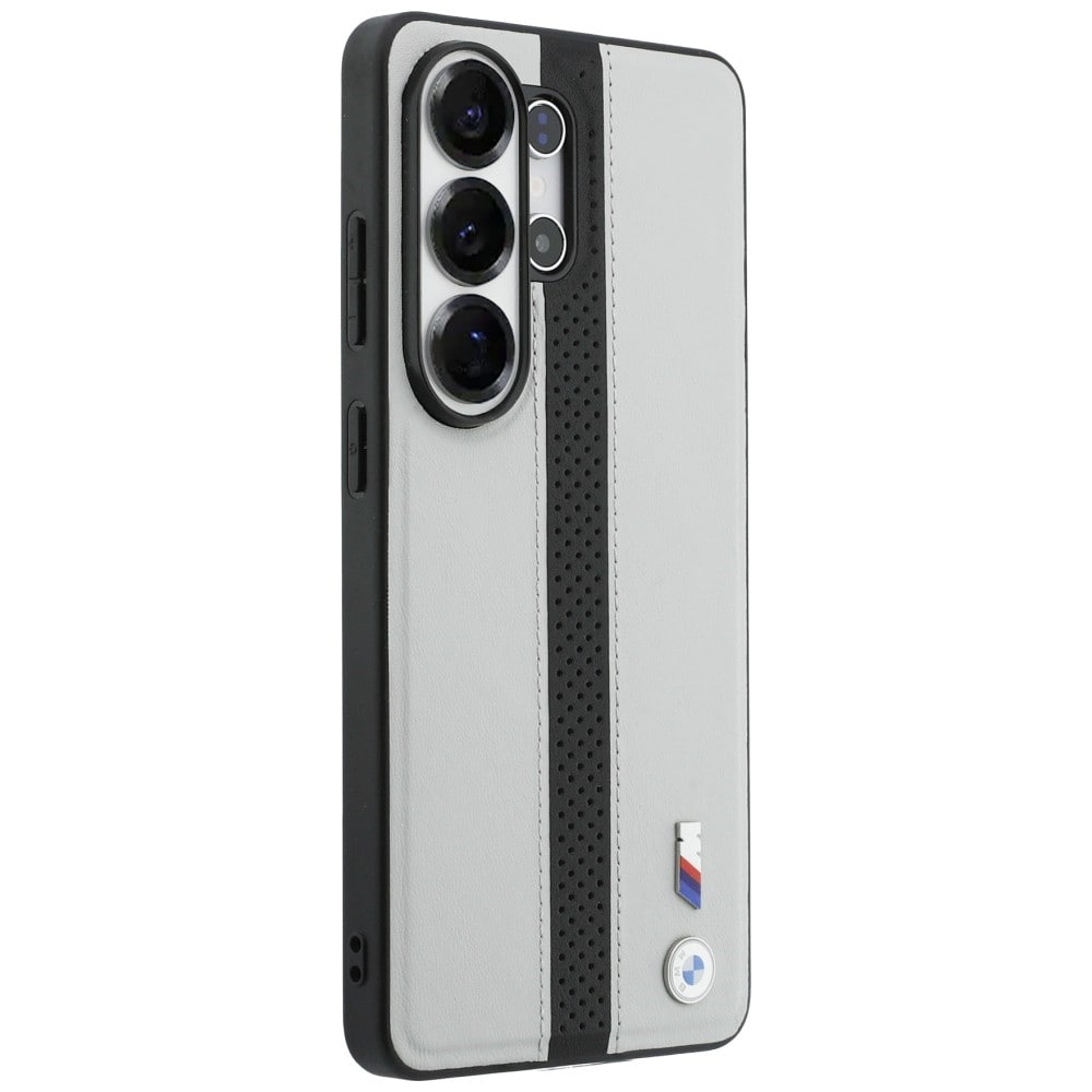 BMW Perforert MagSafe-etui med stripe og logo for Samsung Galaxy S26 Ultra - Grå
