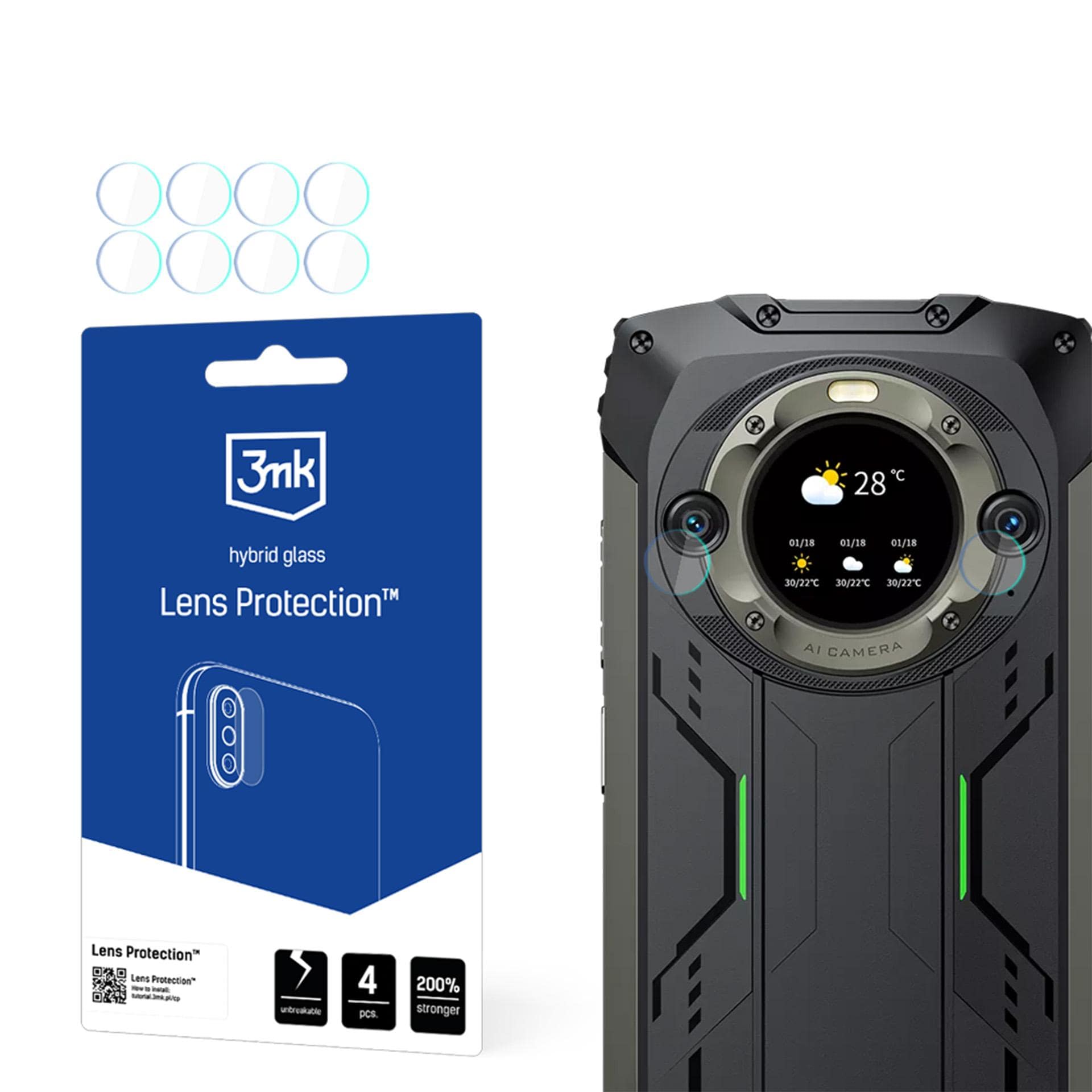 3mk Hybridglass for objektivbeskyttelse for kameralinsen på Blackview BV9300 Pro