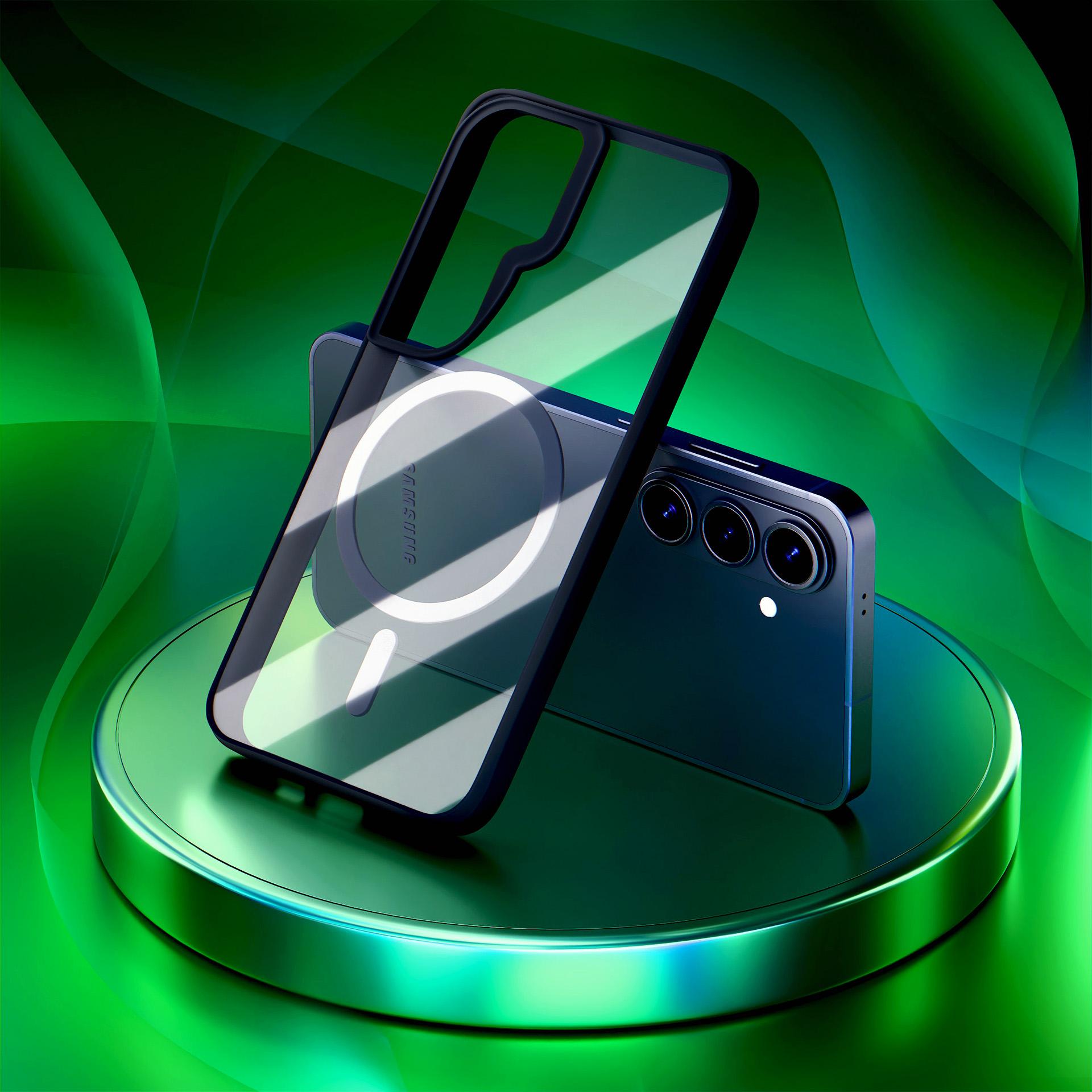3mk Satin Armor MagCase for Samsung Galaxy S26 - gjennomsiktig svart