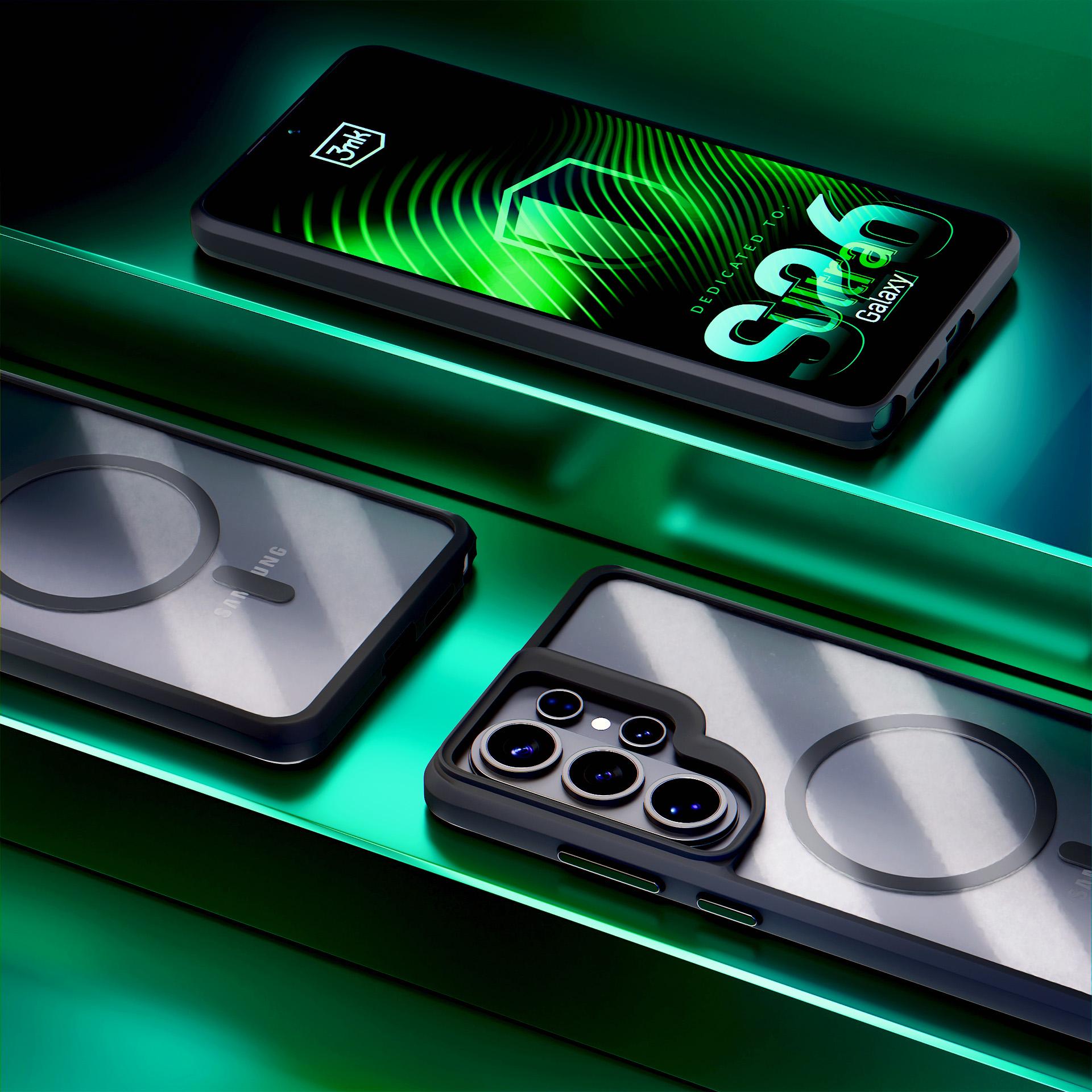 3mk Satin Armor MagCase for Samsung Galaxy S26 Ultra - gjennomsiktig svart