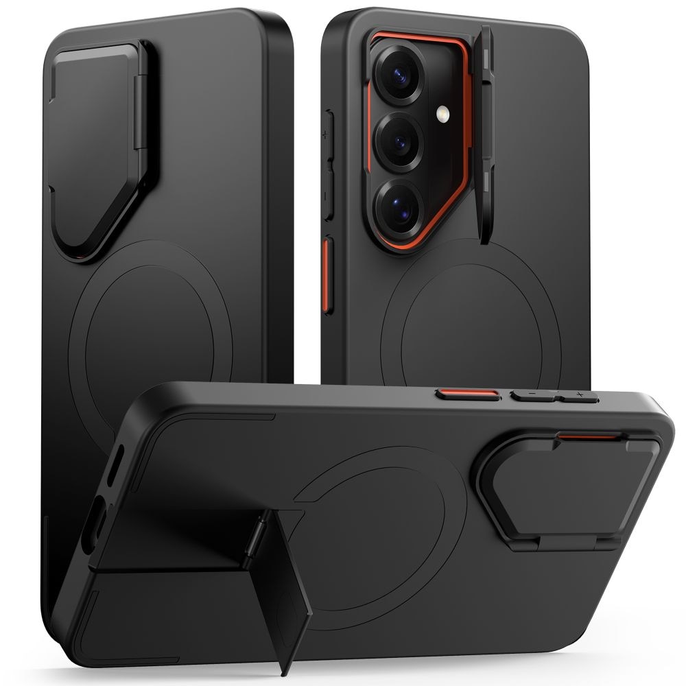 Tech-Protect Kevlar Aura MagSafe-etui for Samsung Galaxy S26 - svart og oransje