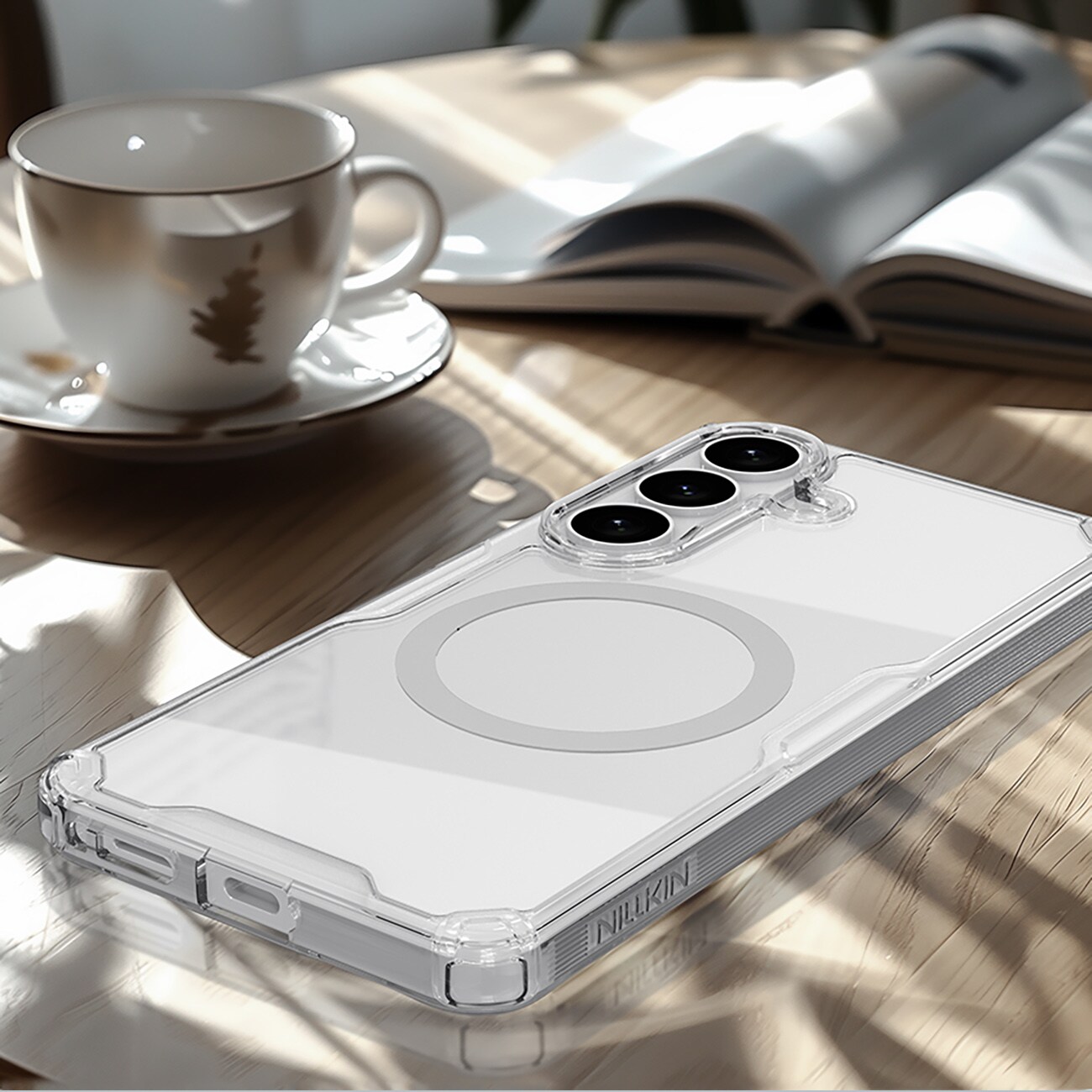 Nillkin Nature TPU Pro-etui kompatibelt med MagSafe for Samsung Galaxy S26+ - Hvit