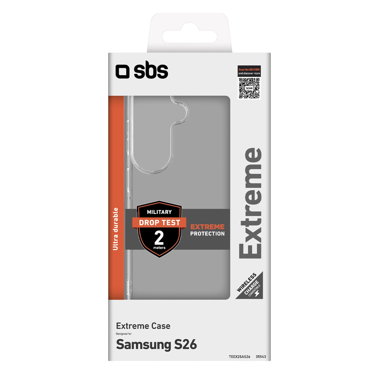 SBS Extreme X2-etui for Samsung Galaxy S26 - gjennomsiktig
