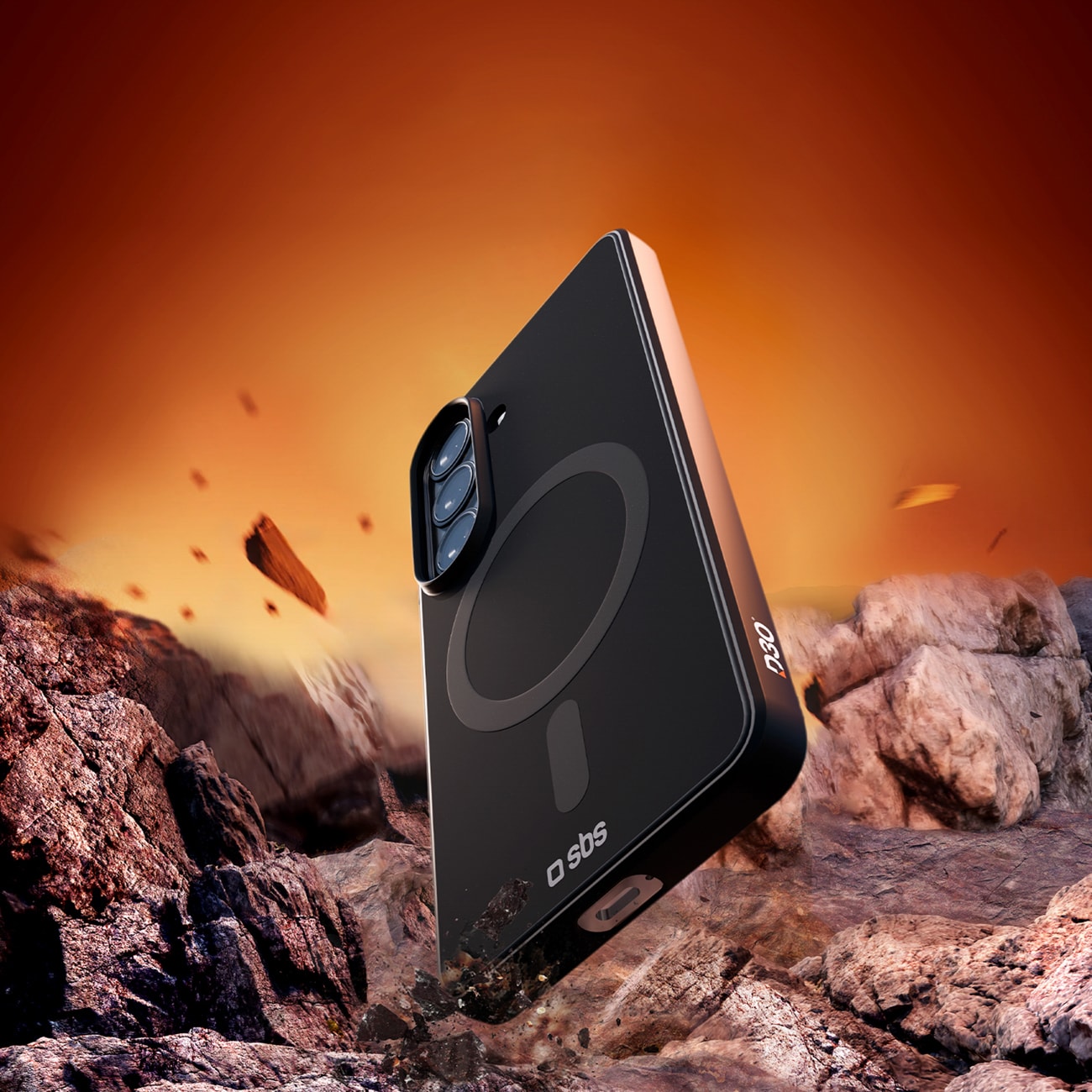 SBS Full Active Case D3O for Samsung Galaxy S26, MagSafe-kompatibel - Svart