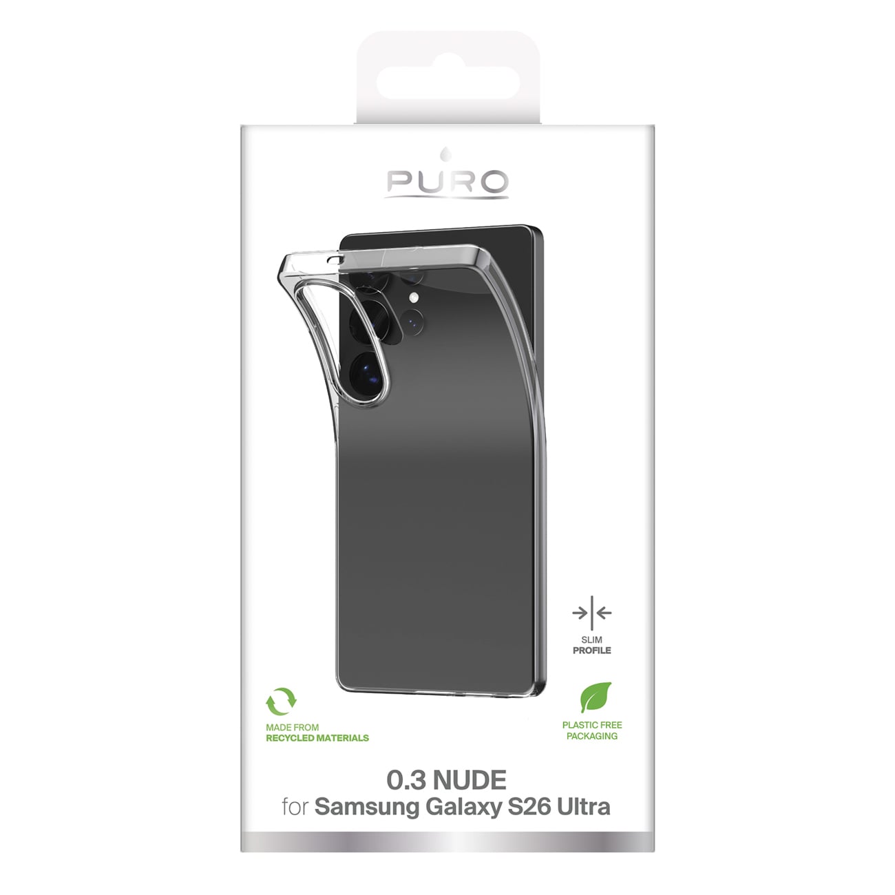 Puro Ultra-Slim 0.3 NUDE beskyttelsesveske for Samsung Galaxy S26 Ultra - gjennomsiktig