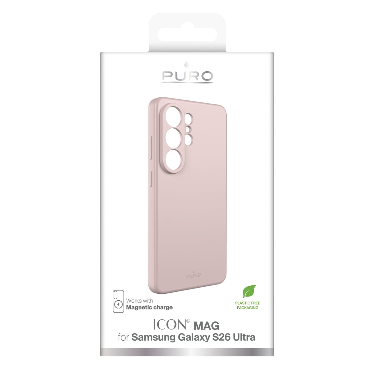 Puro ICON MAG beskyttelsesveske for Samsung Galaxy S26 Ultra silikon kompatibel med MagSafe - Rosa