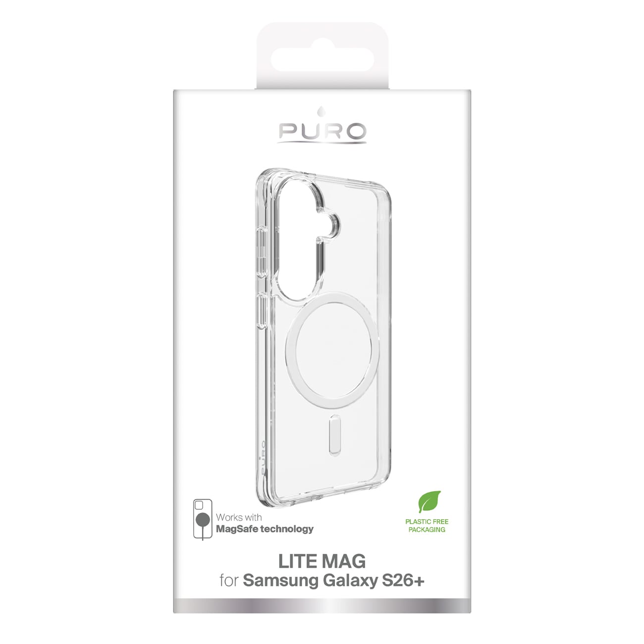 Puro LITE MAG beskyttelsesveske for Samsung Galaxy S26 Plus Kompatibel med MagSafe - gjennomsiktig