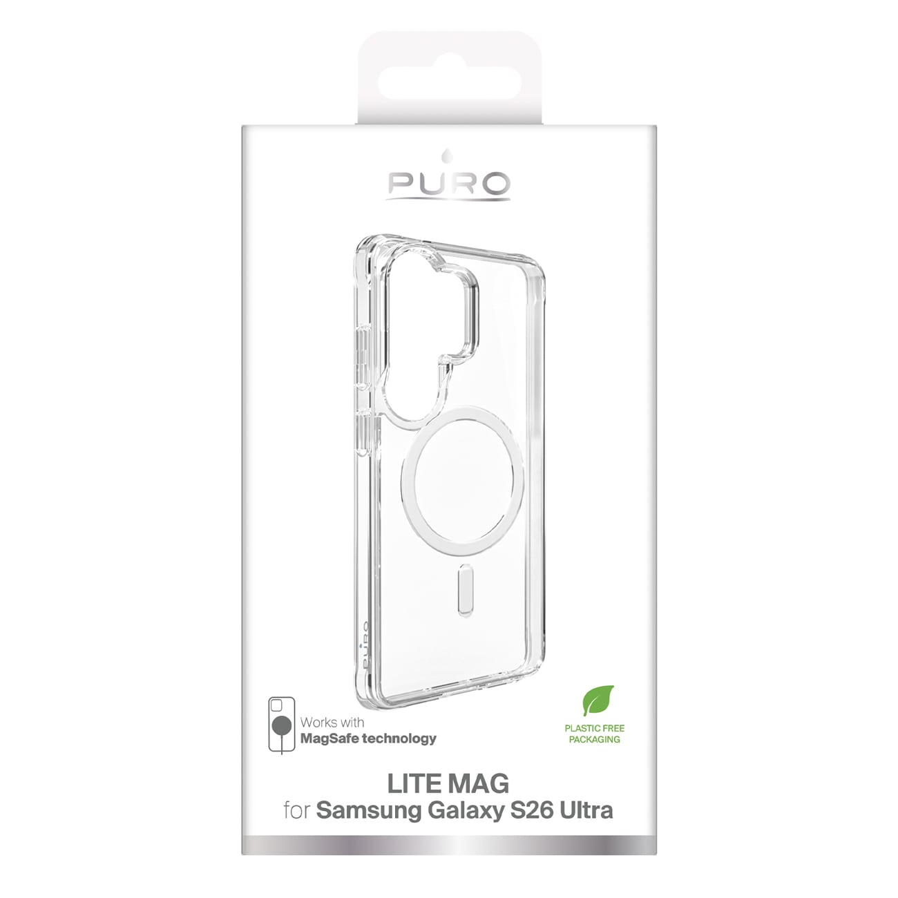 Puro LITE MAG beskyttelsesveske for Samsung Galaxy S26 Ultra Kompatibel med MagSafe - gjennomsiktig
