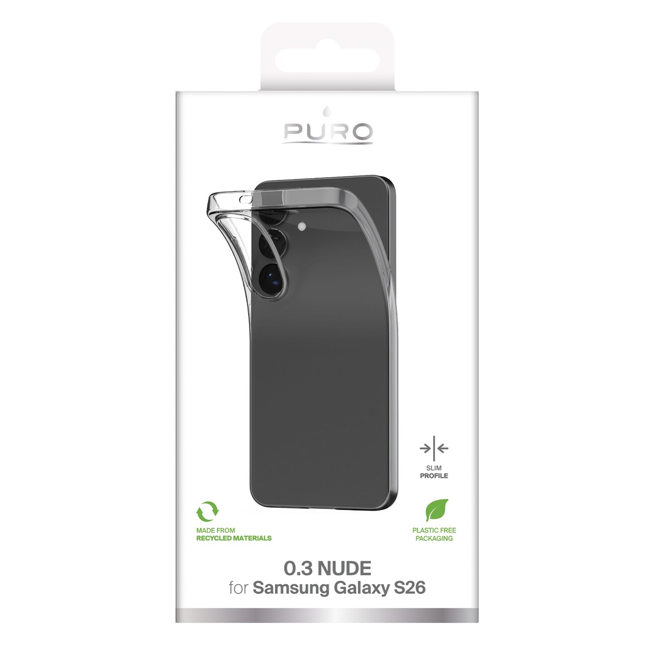 Puro 0.3 NUDE-etui for Samsung Galaxy S26 - gjennomsiktig