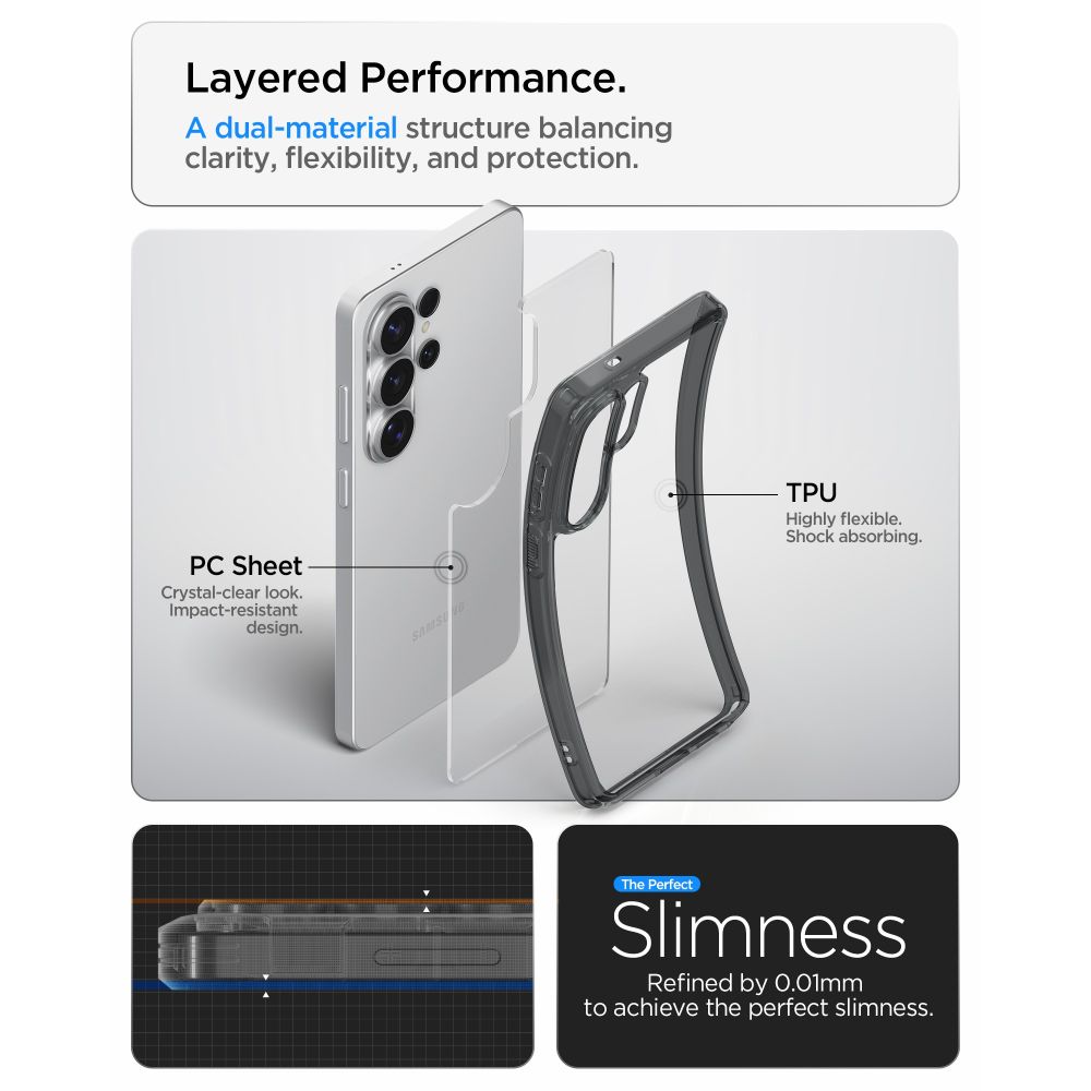 Spigen Ultra Hybrid-etui for Samsung Galaxy S26 Ultra - halvtransparent