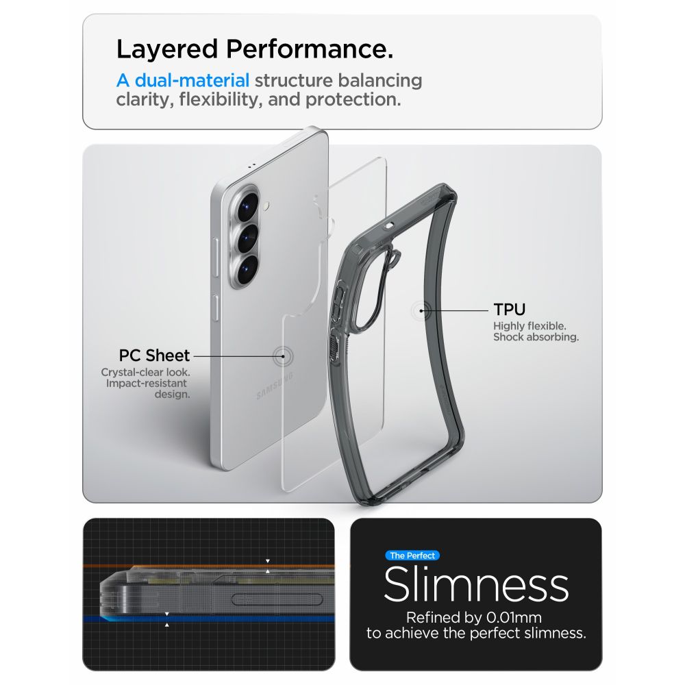 Spigen Ultra Hybrid-etui for Samsung Galaxy S26+ - Halvtransparent