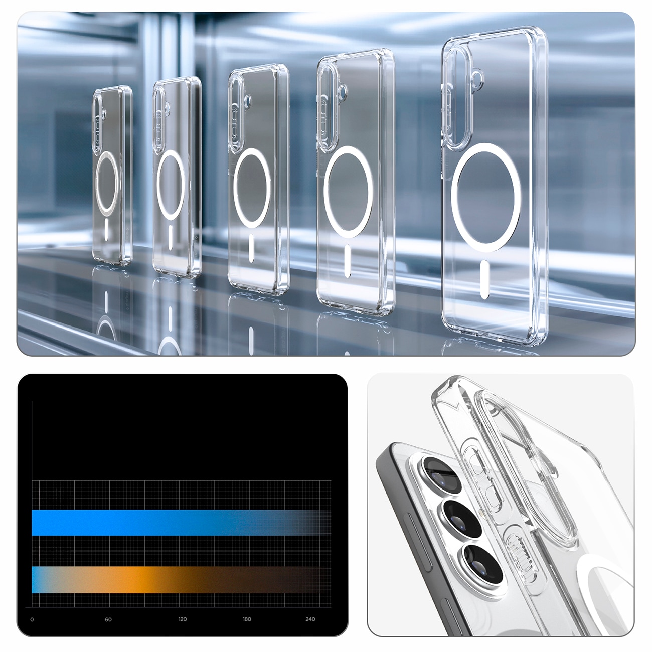 Spigen Ultra Hybrid Mag MagSafe-etui for Samsung Galaxy S26+ - klart og hvitt
