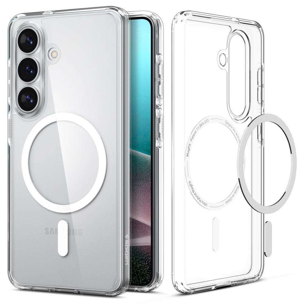 Spigen Ultra Hybrid Mag MagSafe-etui for Samsung Galaxy S26+ - klart og hvitt