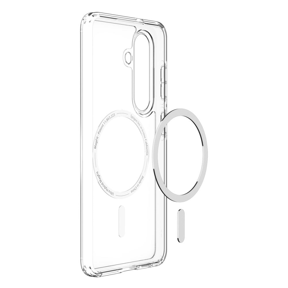 Spigen Ultra Hybrid Mag MagSafe-etui for Samsung Galaxy S26+ - klart og hvitt