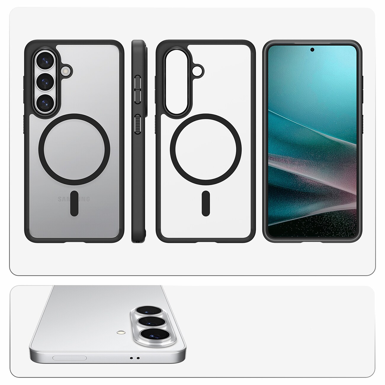 Spigen Ultra Hybrid Mag MagSafe-etui for Samsung Galaxy S26+ - Klar svart
