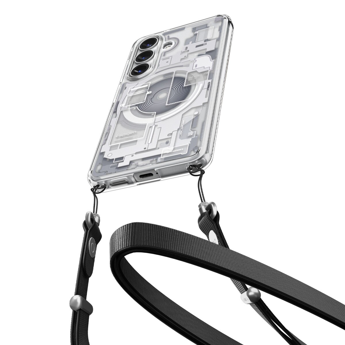 Spigen Ultra Hybrid Mag MagSafe-etui for Samsung Galaxy S26 Zero One - klart og hvitt