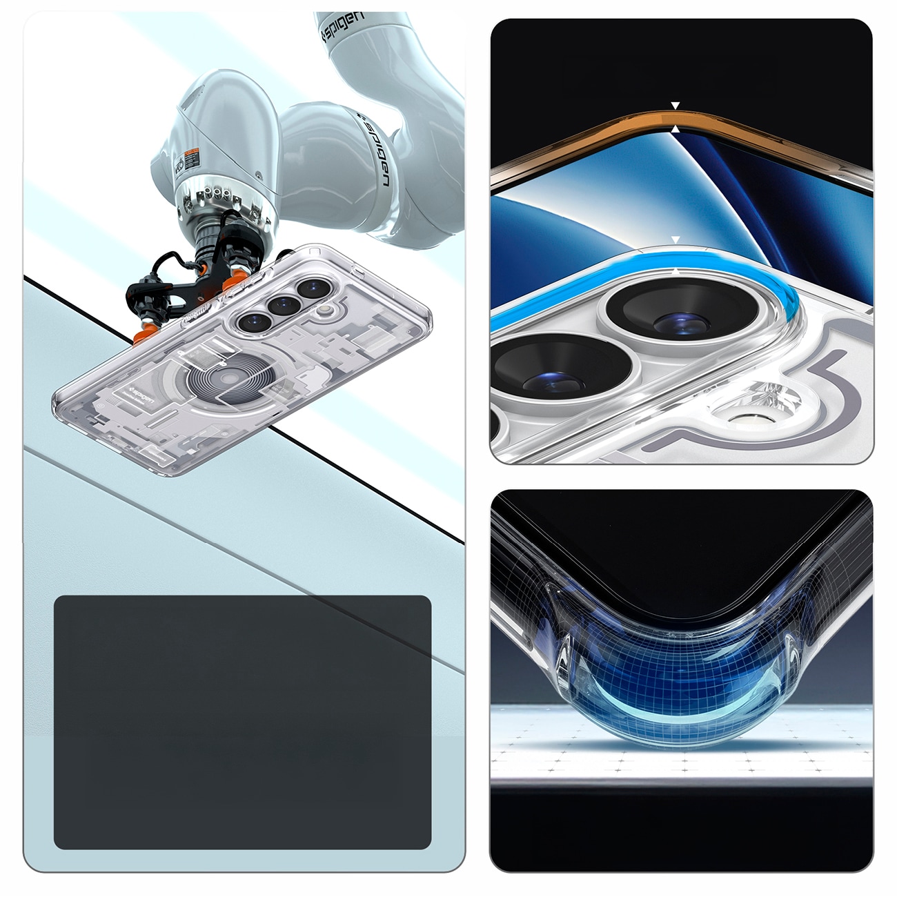 Spigen Ultra Hybrid Mag MagSafe-etui for Samsung Galaxy S26 Zero One - klart og hvitt