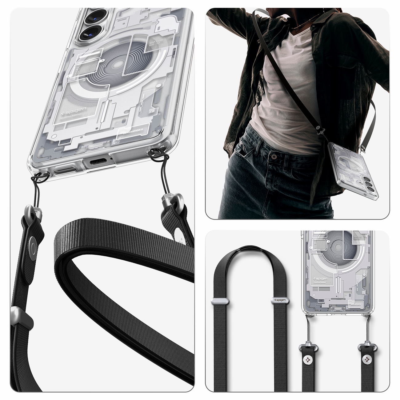 Spigen Ultra Hybrid Mag MagSafe-etui for Samsung Galaxy S26 Zero One - klart og hvitt