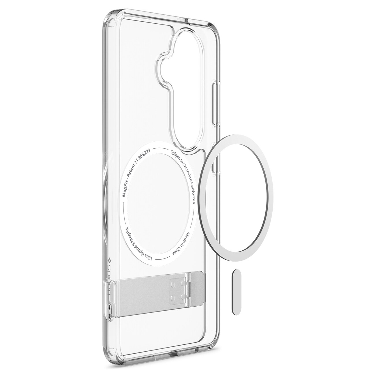 Spigen Ultra Hybrid S Mag MagSafe-etui for Samsung Galaxy S26 - klart og hvitt
