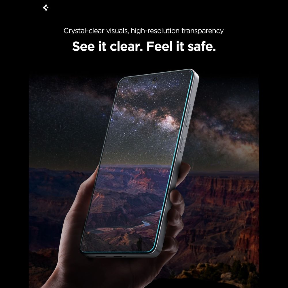 Spigen Glas.Tr Ez Fit Pro HD herdet glass 2-pakning for Samsung Galaxy S26