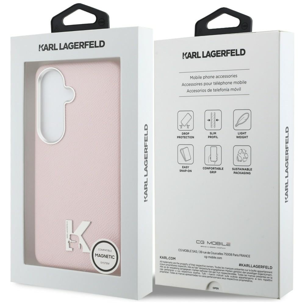 Karl Lagerfeld K MagSafe-etui med metallogo for Samsung Galaxy S26 - Rosa