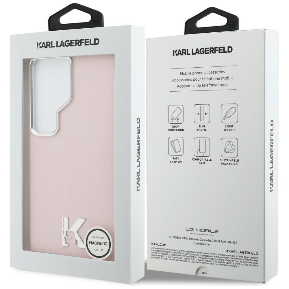 Karl Lagerfeld K MagSafe-etui med metallogo for Samsung Galaxy S26 Ultra - Rosa