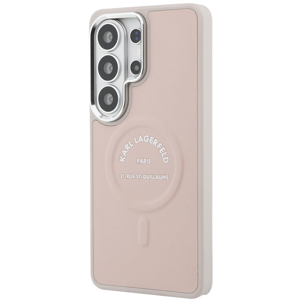 Karl Lagerfeld preget ring med RSG-logo MagSafe-etui for Samsung Galaxy S26 Ultra - Rosa