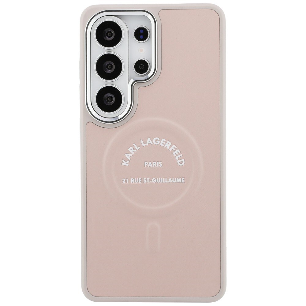 Karl Lagerfeld preget ring med RSG-logo MagSafe-etui for Samsung Galaxy S26 Ultra - Rosa
