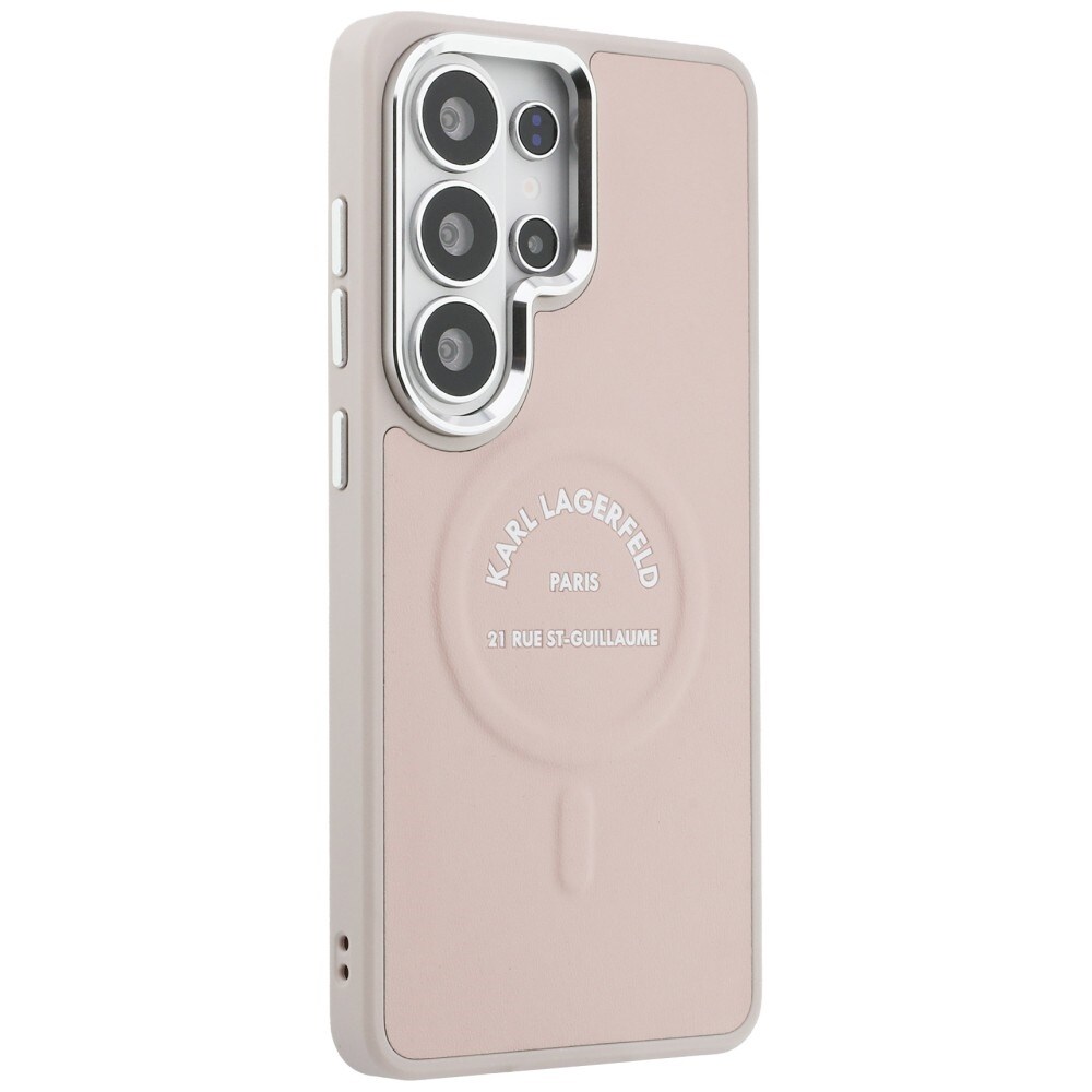 Karl Lagerfeld preget ring med RSG-logo MagSafe-etui for Samsung Galaxy S26 Ultra - Rosa