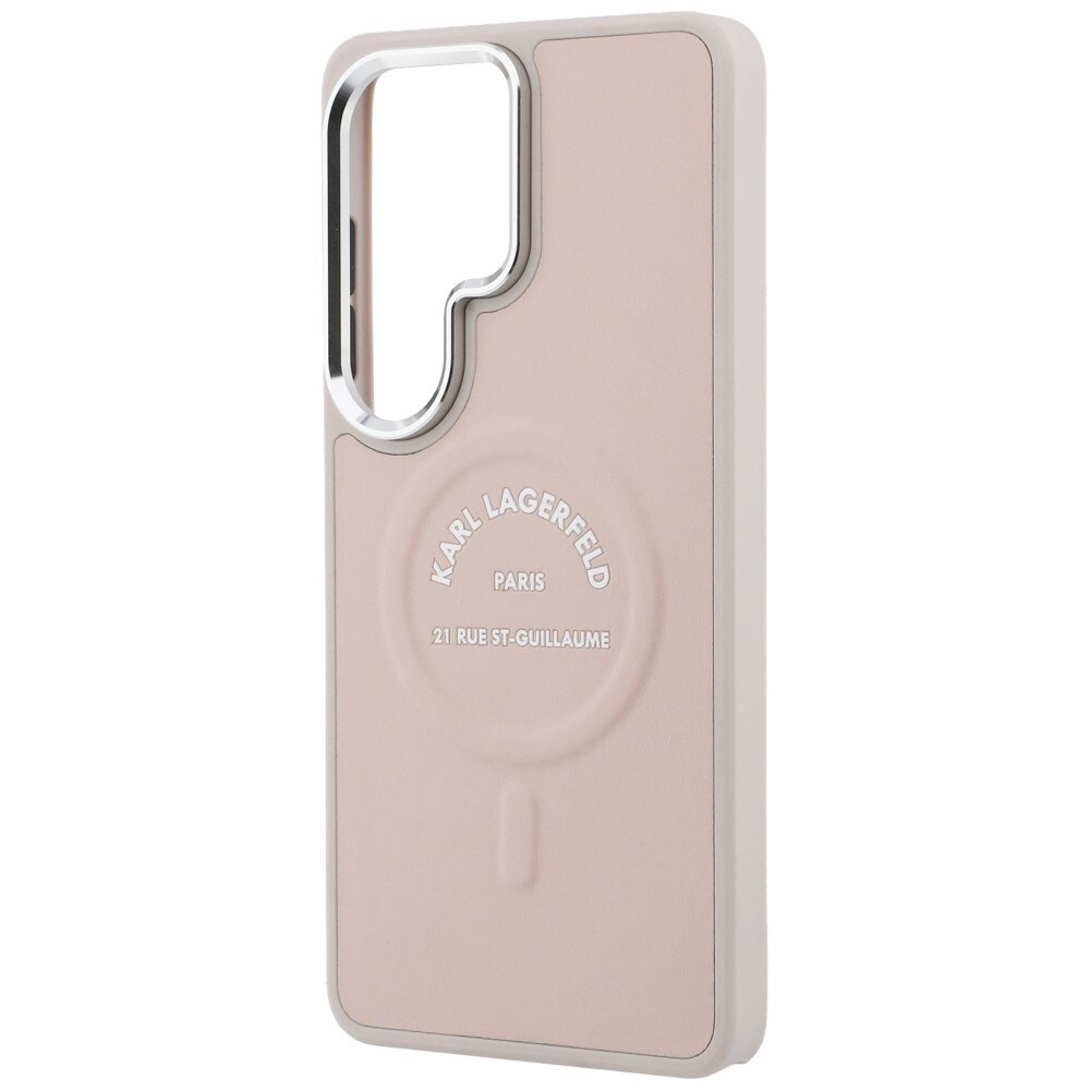 Karl Lagerfeld preget ring med RSG-logo MagSafe-etui for Samsung Galaxy S26 Ultra - Rosa