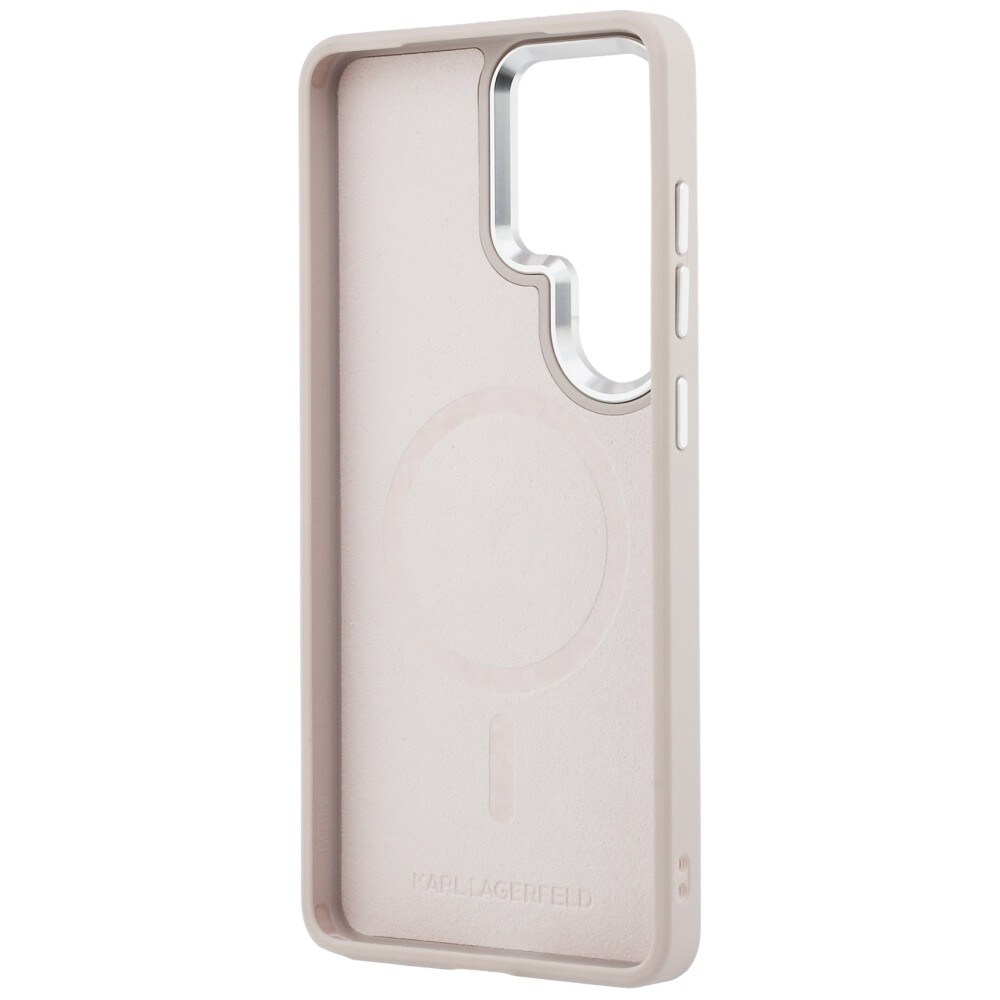 Karl Lagerfeld preget ring med RSG-logo MagSafe-etui for Samsung Galaxy S26 Ultra - Rosa