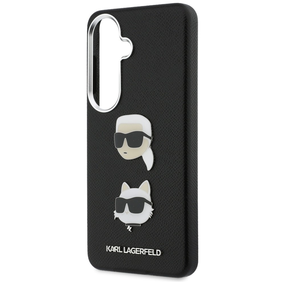 Karl Lagerfeld Saffiano Double Heads metallveske for Samsung Galaxy S26 - Svart
