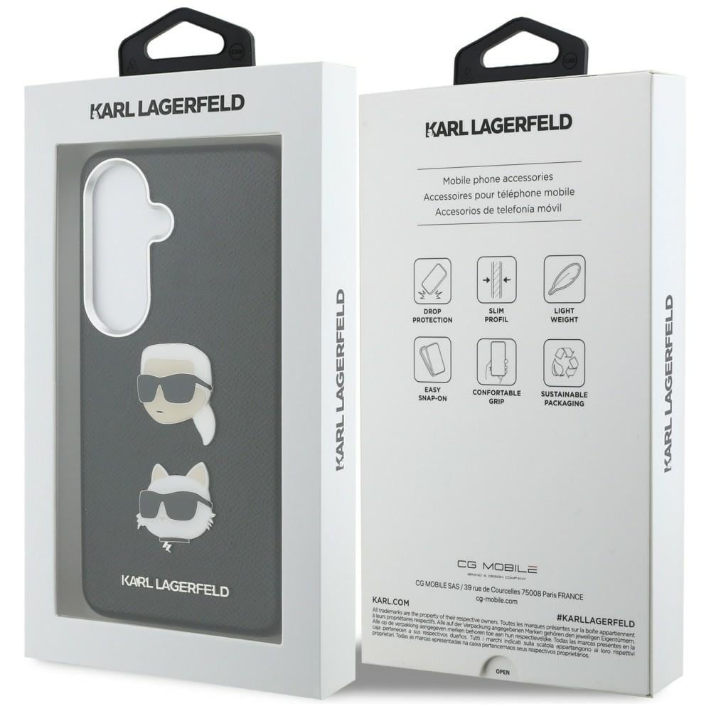 Karl Lagerfeld Saffiano Double Heads metallveske for Samsung Galaxy S26 - Svart