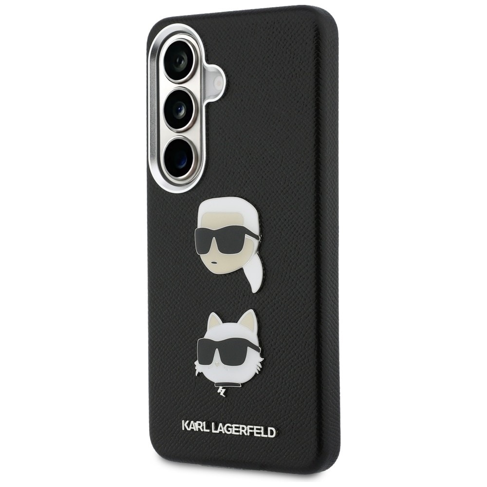 Karl Lagerfeld Saffiano Double Heads metallveske for Samsung Galaxy S26+ - Svart