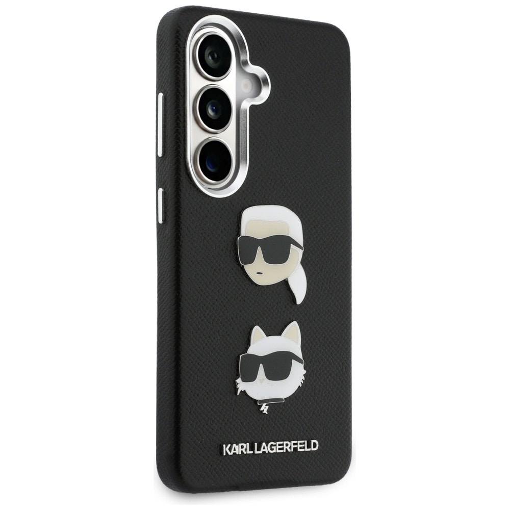 Karl Lagerfeld Saffiano Double Heads metallveske for Samsung Galaxy S26+ - Svart