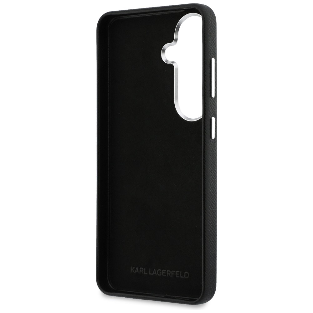 Karl Lagerfeld Saffiano Double Heads metallveske for Samsung Galaxy S26+ - Svart
