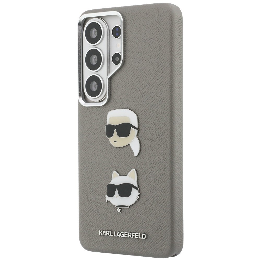 Karl Lagerfeld Saffiano Double Heads metallveske for Samsung Galaxy S26 Ultra - sølv