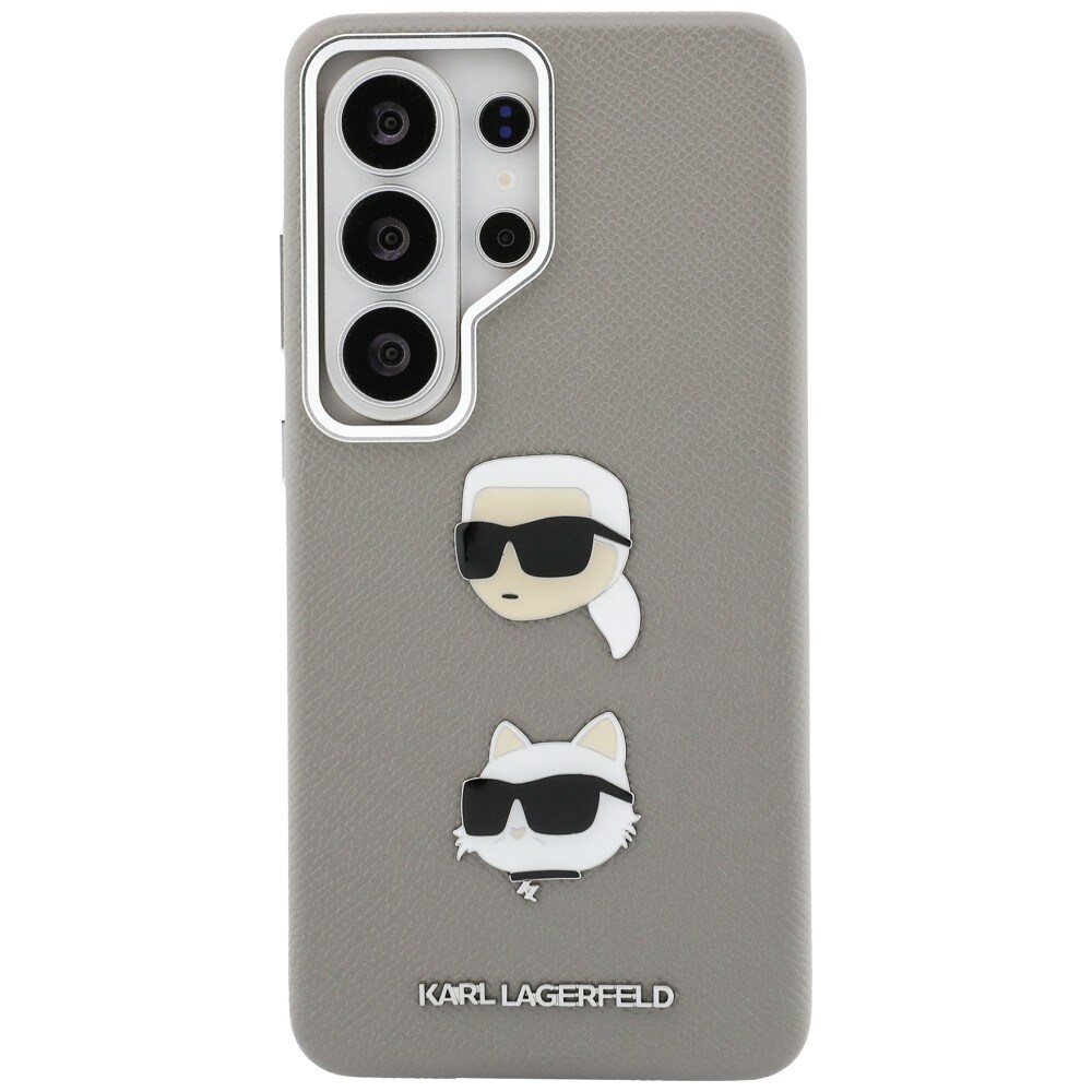 Karl Lagerfeld Saffiano Double Heads metallveske for Samsung Galaxy S26 Ultra - sølv